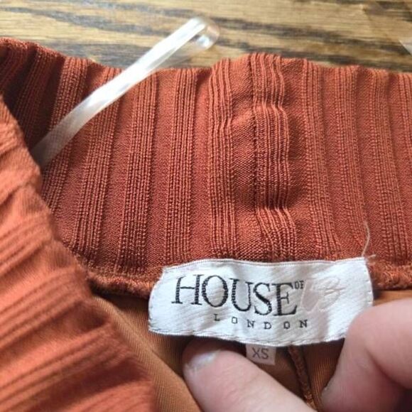 House of CB Orange Brown Velour Velvet Tracksuit Jogger Pants sz XS - Picture 3 of 5